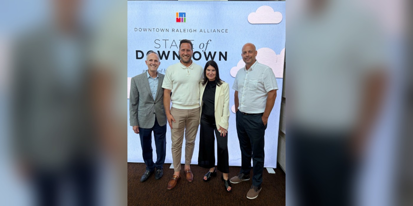 Robert Hoyt with friends from Avison Young at the Downtown Raleigh Alliance State of Downtown event